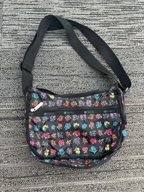 LeSportsac Black Floral Crossbody Bag